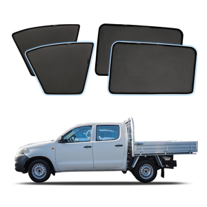 AUSGO Magnetic Window Sun Shade for Toyota Hilux Dual Cab 2005-2015 4-Piece Set Car Shades