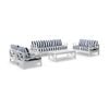Kansas 3+2+1+1 Seater Lounge Set Coffee Table White & Navy Stripe Cushions