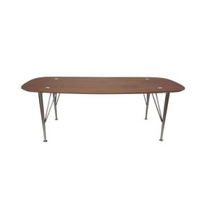6IXTY2 Scandinavian Wooden Coffee Table - Metal Legs - Walnut Satin