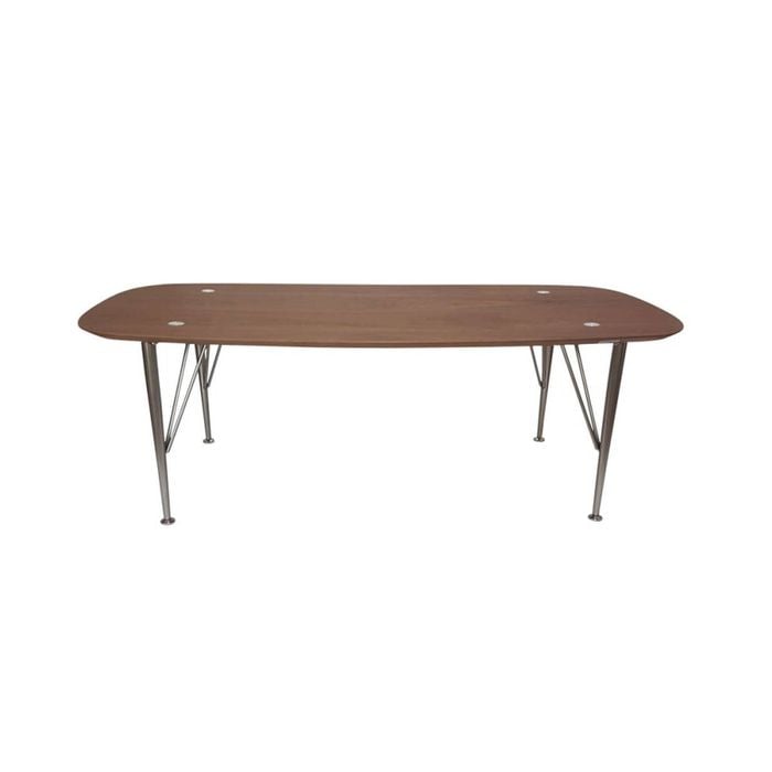 6IXTY2 Scandinavian Wooden Coffee Table - Metal Legs - Walnut Satin