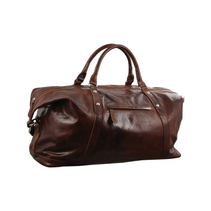 Pierre Cardin Rustic Leather Travel Business Trip Bag Overnight  Cognac