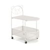 Costway 2-tier Rolling Side Table Round End Table Storage Cart - White