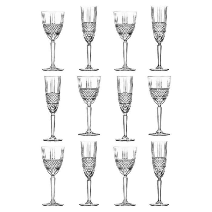 RCR Crystal 12 Piece Brillante Glass Stemware Set