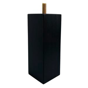 Adoored 53 x 53 x 150mm Black Square Pine Furniture Leg