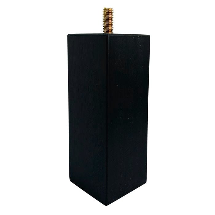 Adoored 53 x 53 x 150mm Black Square Pine Furniture Leg