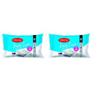 4pc Tontine Easy Care Medium Sleeping Comfort Support Soft Pillow White