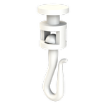 Emro White Plastic Shower Curtain Hooks - 25 Pack
