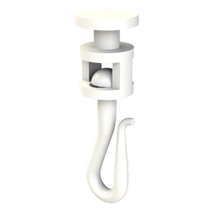 Emro White Plastic Shower Curtain Hooks - 25 Pack