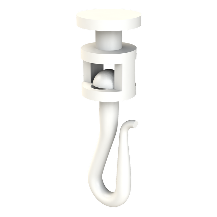 Emro White Plastic Shower Curtain Hooks - 25 Pack