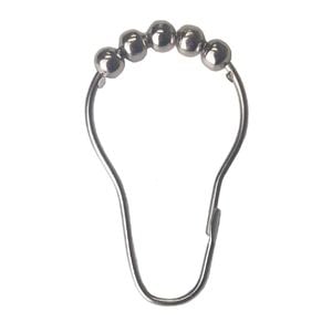 Barelli Chrome Shower Curtain Rings With Rollers - 12 Pack