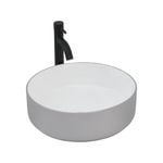 CIBO Light Grey / White Round Thin Edge Ceramic Basin