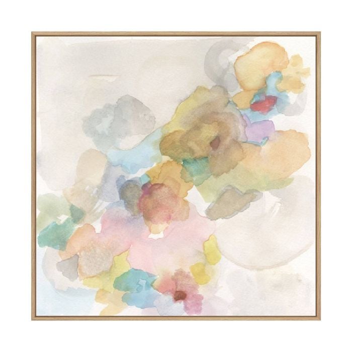 Artey | Soft Bloom II - Framed Canvas - Natural Frame - 84 x 84cm