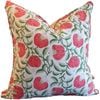 Kolka Pomegranate Soft Cotton Voile Decorative Hand Block-Printed Cushion Ruby