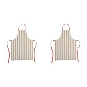 2PK Porto Lola Polycotton Chef Apron Home/Kitchen Cooking Almond