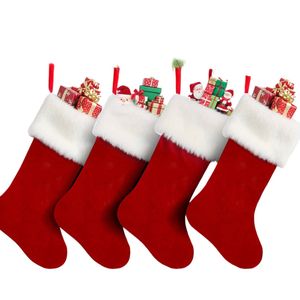 Lifebay Classic Christmas Stockings Polyester Velvet Tube Socks (4pc)