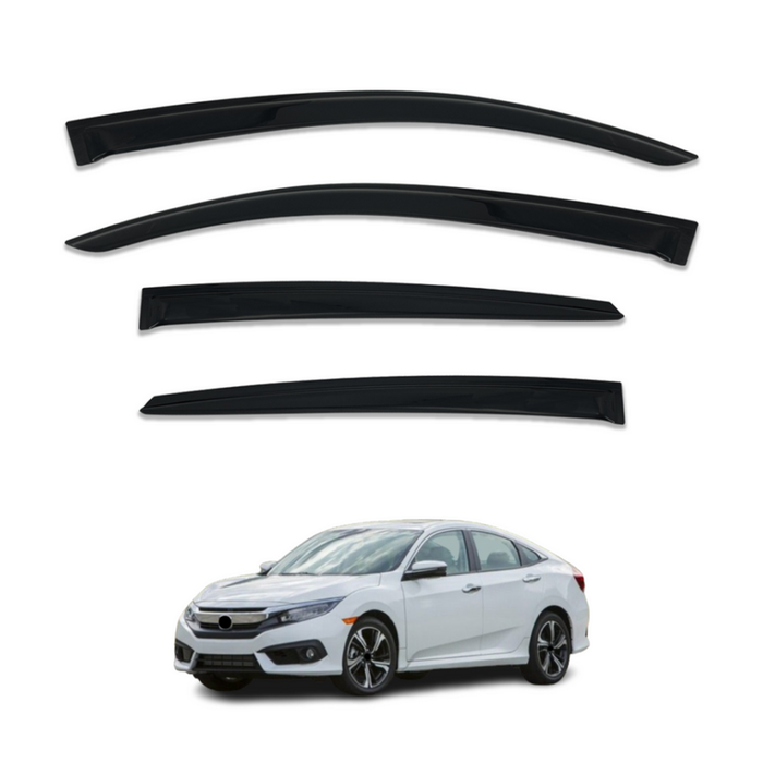 AUSGO Luxury Weather Shields for Honda Civic 10th Sedan 2016-2021 Weathershields Window Visors Wind Deflectors