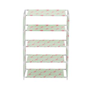 Lifebay Simplify your life with this Non-Woven Dustproof Shoe Rack - Green, 5-Tiers