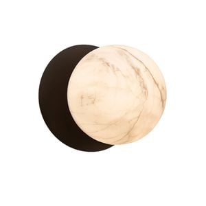 Lexi Lighting Odessa Marble Opal Glass Led Wall Light With Black Base - Warm White/large