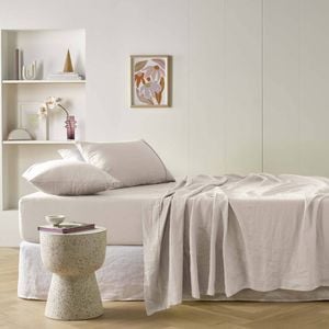 Vintage Design Homewares Queen Natural French Linen Sheet Set