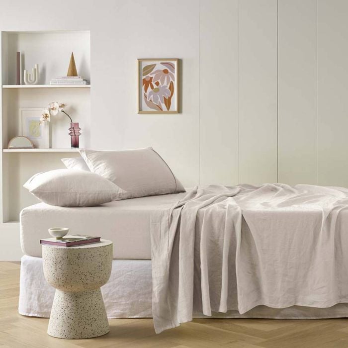 Vintage Design Homewares Queen Natural French Linen Sheet Set