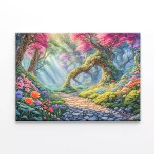 Garden Filled With Flowers   Print 100% Australian Made 150 x 100cm  (Stretched)