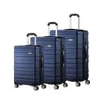 Mazam 3PCS Luggage Suitcase Set TSA Lock Navy