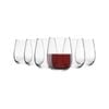 LAV 6 Piece Gaia Stemless Red Wine Glasses Set - Modern Glass Goblets Tumblers - 475ml