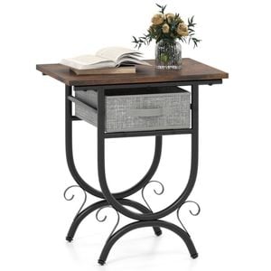 Costway Side Table Industrial Nightstand Compact Bedside End Table