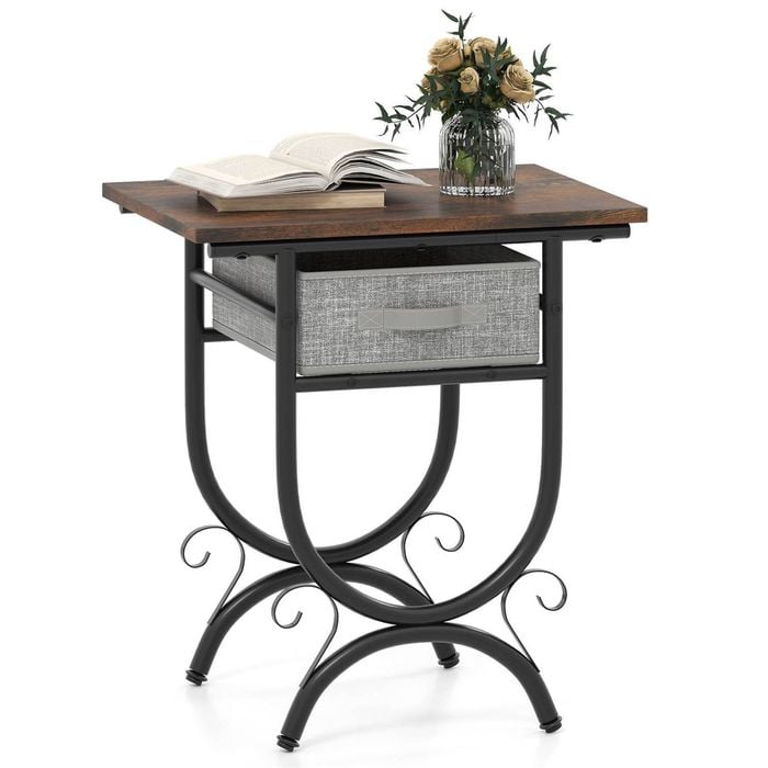 Costway Side Table Industrial Nightstand Compact Bedside End Table