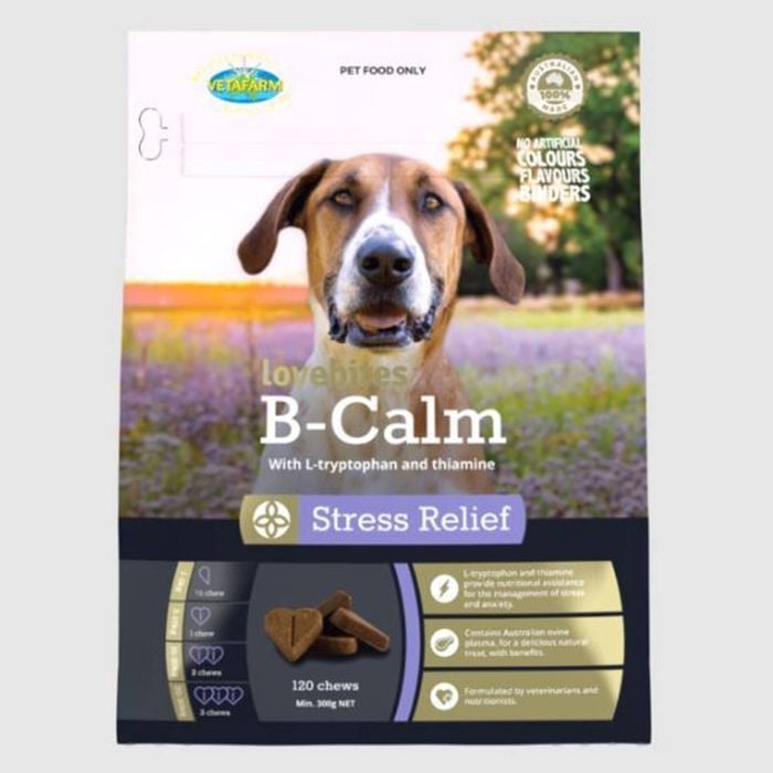 Vetafarm Lovebites B-calm Stress Relief With L-tryptophan For Dogs 120 Pack