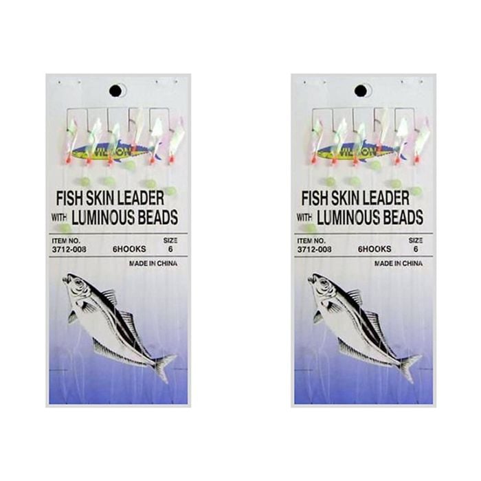 2x Surecatch Wilson Bait Jig - Fish Skin Fishing Rig 6 Hook - Size 6