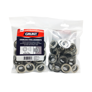 GRUNT 17mm Stainless Steel Webbing Grommets - 50 Pack