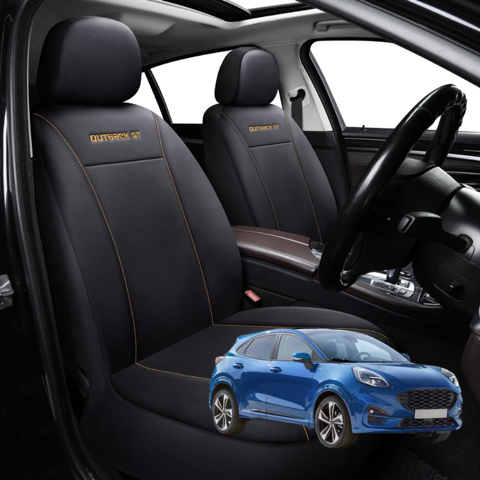 Car Seat Cover for Ford Puma 2019 - Current JK - Black-Front Only