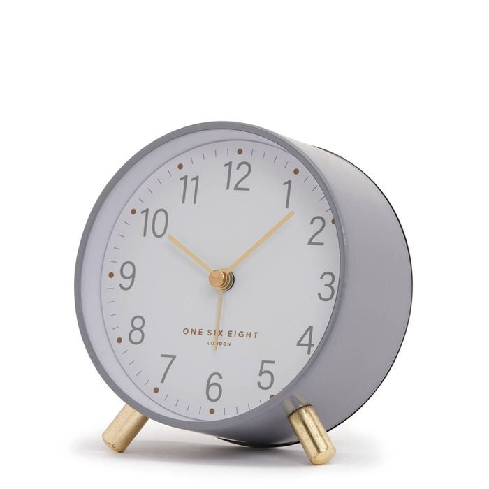 One Six Eight London MAISIE Grey Silent Alarm Clock