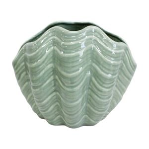 Lvd Shell Nautical Decorative Ceramic Vase/planter Home Decor 19x15.5x12.5cm