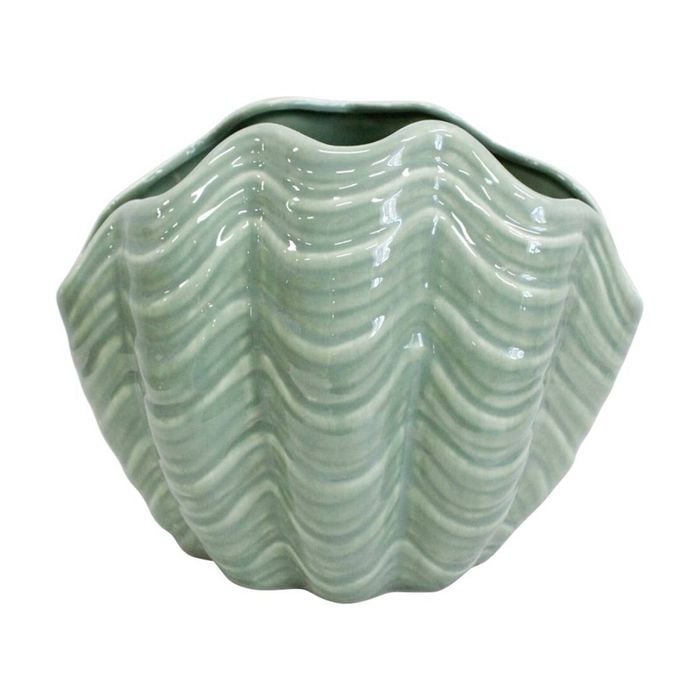 Lvd Shell Nautical Decorative Ceramic Vase/planter Home Decor 19x15.5x12.5cm