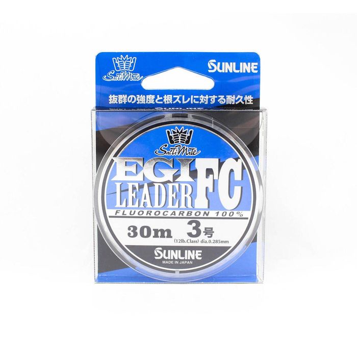 Sunline Egi FC 30m Fluorocarbon Clear Fishing Leader 12lb