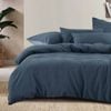 Bambury Tide Jacquard Polycotton Quilt Cover Set Denim Blue Home Bedding Queen