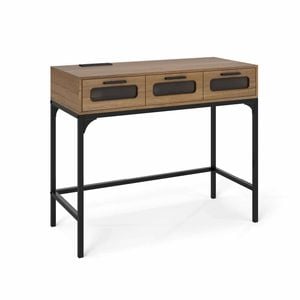 Costway Led Light Console Table Narrow Charging 3 Drawer Entryway Hallway
