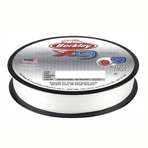 270m Spool of 80lb Berkley X9 Braided Fishing Line-Crystal White 9 Carrier Braid
