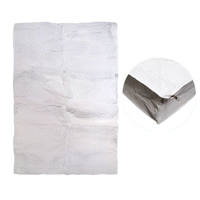 Bloomington Fully Covered Vinyl Cot Mattress Protector Embossed Rose White 68 x 130 + 12 cm