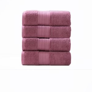 4pc Renee Taylor Brentwood 650gsm Low Twist Bath Towel Rosebud