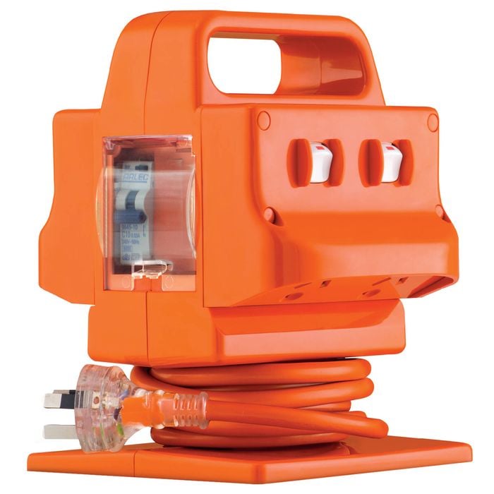 Arlec 10A 4 Outlet Heavy Duty Power Block with Safety Switch