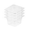 SOGA 1/6 GN Polycarbonate Food Pan 100mm Clear 4 Pack