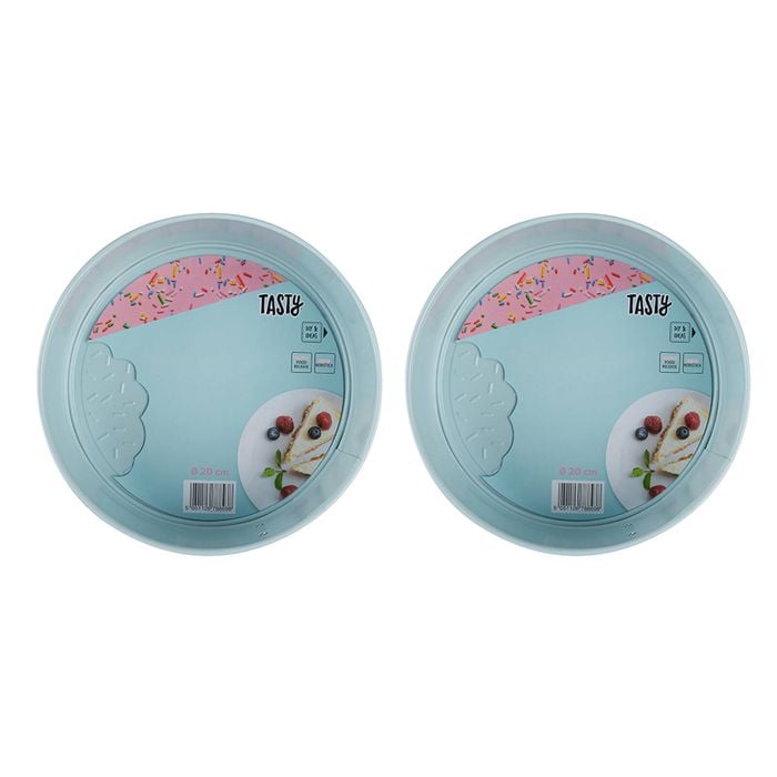 Tasty Springform Non-Stick Cake Pan Round 1.7L/20cm Light Blue 2 Pack