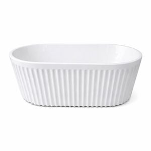 Amelie Deauville 1500mm Gloss White Fluted Freestanding Bath