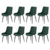 Familand Dining Chairs Set of 8 Padded Seat Kitchen Living Room Chair Velvet in Green