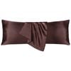 LINENOVA 2pcs Luxury Silk Satin Pillow Cases Pillowcase Cushion Covers - Body,Chocolate