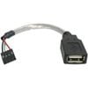 Startech.com 6in Usb 2.0 Cable - Usb A To Usb 4 Pin Header F/f Usb A Female To Motherboard Header Adapter