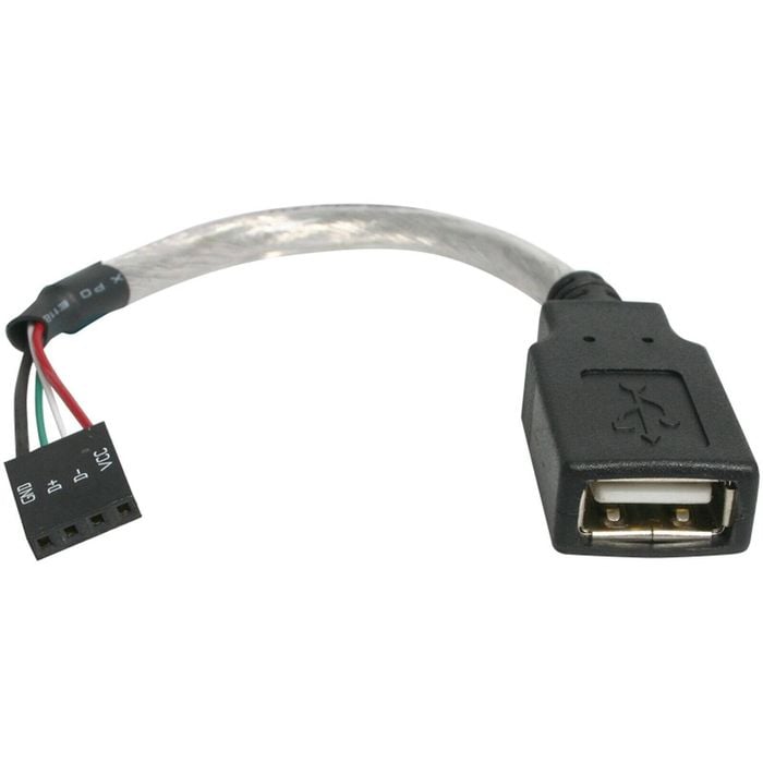 Startech.com 6in Usb 2.0 Cable - Usb A To Usb 4 Pin Header F/f Usb A Female To Motherboard Header Adapter